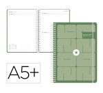 Agenda escolar antartik 26-27 espiral essentials dia pagina a5+ bilingue 80g papel fsc verde