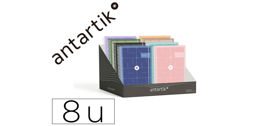 Agenda escolar antartik 26-27 espiral essentials diseños surtidos bilingüe 80g papel fsc