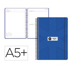Agenda escolar antartik 26-27 espiral pack and go dia paginaa5+ bilingüe 80g papel fsc azul marino