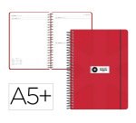 Agenda escolar antartik 26-27 espiral pack and go dia paginaa5+ bilingüe 80g papel fsc rojo