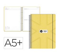 Agenda escolar antartik 26-27 espiral pack and go dia paginaa5+ bilingüe 80g papel fsc amarillo