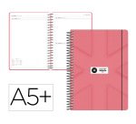 Agenda escolar antartik 26-27 espiral pack and go dia paginaa5+ bilingüe 80g papel fsc rosa coral