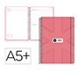 Agenda escolar antartik 26-27 espiral pack and go dia paginaa5+ bilingüe 80g papel fsc rosa coral