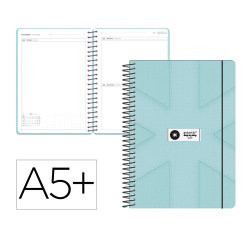 Agenda escolar antartik 26-27 espiral pack and go dia paginaa5+ bilingüe 80g papel fsc menta