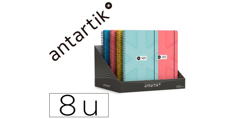 Agenda escolar antartik 26-27 espiral pack and go diseños surtidos bilingüe 80g papel fsc