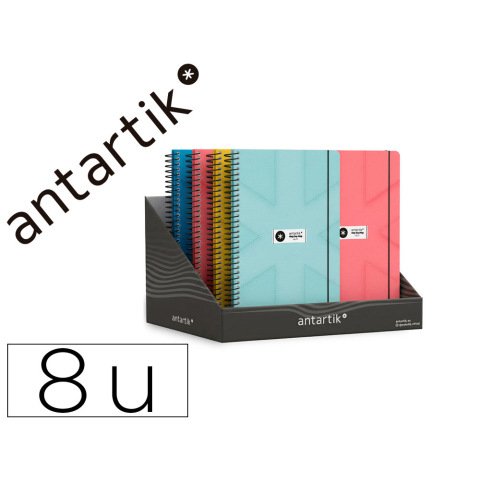 Agenda escolar antartik 26-27 espiral pack and go diseños surtidos bilingüe 80g papel fsc