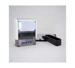 Sello avery especial tejidos personalizable 3 lineas 288 caracteres con pinza y tira termoadhesiva lavable negro