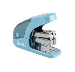 Grapadora liderpapel micro con regalo de caja de 1000 grapas 24/6 26/6 capacidad 20 hojas celeste