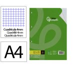 Recambio liderpapel a4 120 hojas 90g cuadro 4mm 4 taladros bandas de 5 colores