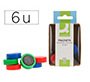 Iman para sujecion q-connect ideal para pizarras magneticas 20 mm colores surtidos caja de 6 unidades