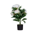 Flor artificial paperflow peonia blanca 55 cm