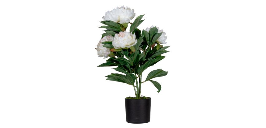 Flor artificial paperflow peonia blanca 55 cm