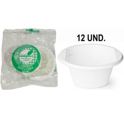 Cuenco de plastico reutilizable campisol 250 ml paquete de 12 unidades