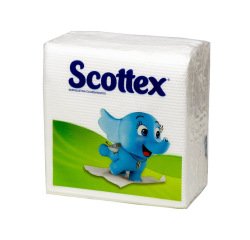 Servilleta scottex original 1 capa color blanco 30x30 cm paquete de 64 unidades