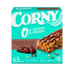 Barrita de cereales corny 0% azucares chocolate con leche caja de 6 unidades 20 g
