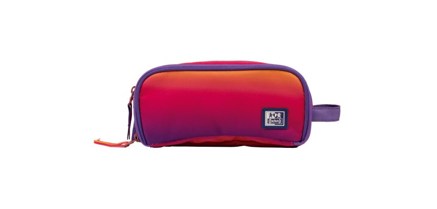 Estuche portatodo oxford kangoo gradient sunset tres cremalleras 80x100x220 mm