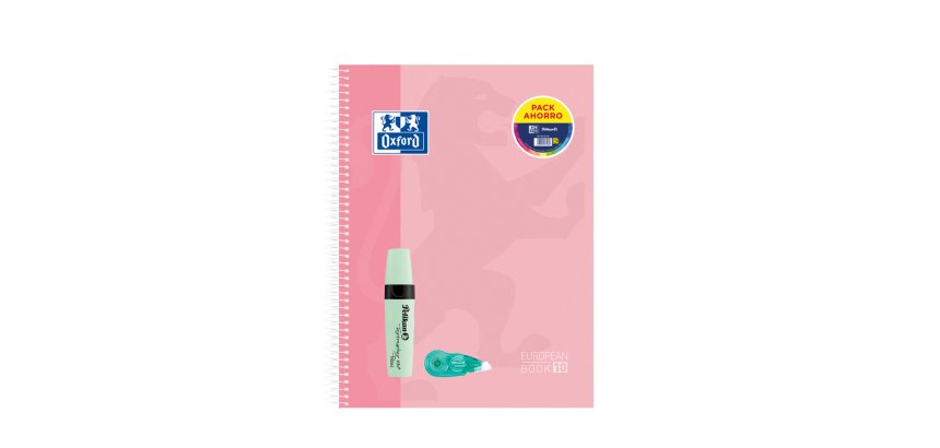 Cuaderno espiral oxford ebook 10 tapa extradura din a4+ 120h cuadro 5 mm + pack fancy roller + pack rotuladores