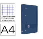 Carpeta 4 anillas oxford europeanbinder live&go tapa polifoam din a4 + recambio 120 hojas cuadro 5 mm azul