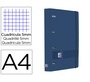 Carpeta 4 anillas oxford europeanbinder live&go tapa polifoam din a4 + recambio 120 hojas cuadro 5 mm azul