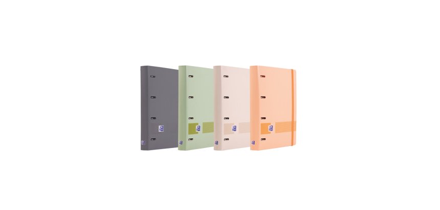 Carpeta 4 anillas oxford europeanbinder tapa extradura din a4 + recambio 120h cuadro 5 mm boreal + indices