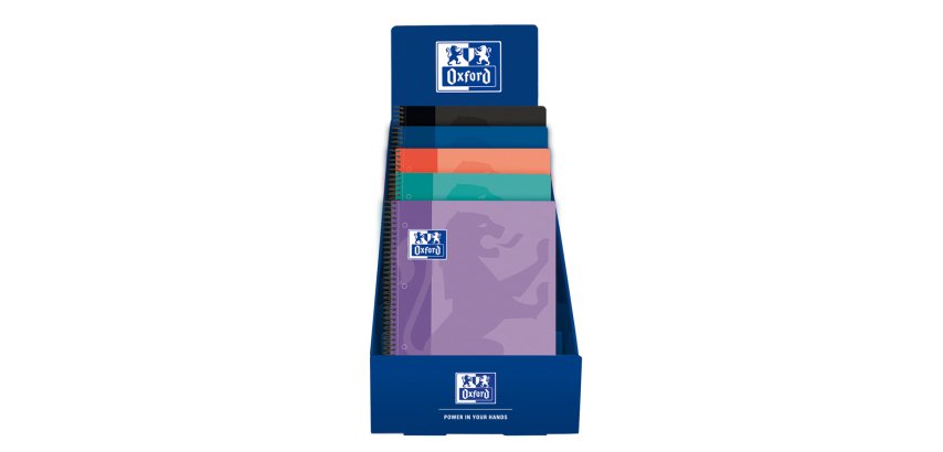 Cuaderno espiral oxford europeanbook 1 school tapa plastico din a4+ 80h cuadro 5 mm exp. sobremesa 25 unidades