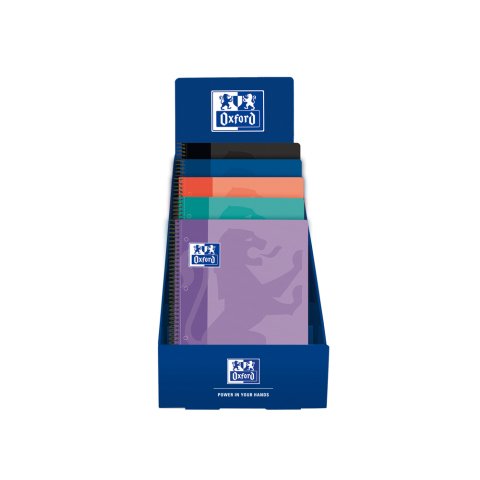 Cuaderno espiral oxford europeanbook 1 school tapa plastico din a4+ 80h cuadro 5 mm exp. sobremesa 25 unidades