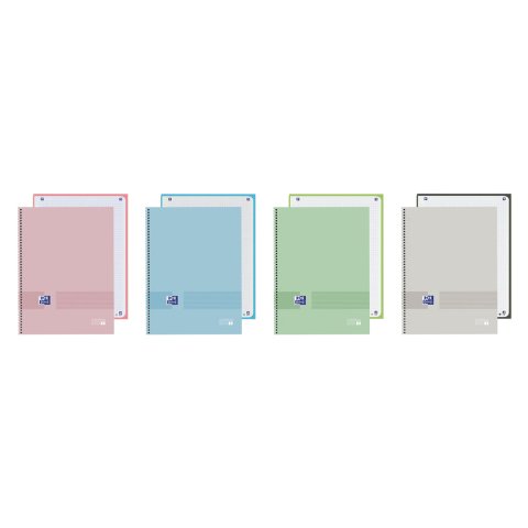 Cuaderno espiral oxford europeanbook 1 you tapa extradura din a4+ 80 hojas cuadro 5 mm color pastel