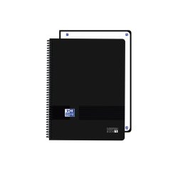 Cuaderno espiral oxford europeanbook 1 live&go tapa plastico din a4+ 80 hojas cuadro 5 mm color negro