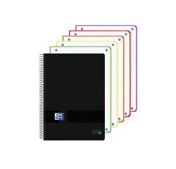 Cuaderno espiral oxford europeanbook 5 tapa plastico din a4+ 120 hojas cuadro 5 mm color negro