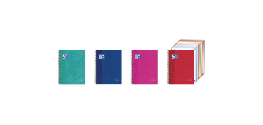 Cuaderno espiral oxford europeanbook 10 tapa extradura din a4+ 150 hojas horizontal colores vivos