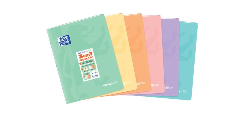 Libreta escolar oxford easybook tapa plastico din a5 48 hojas horizontal colores pastel surtidos