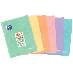Libreta escolar oxford easybook tapa plastico din a4 48 hojas horizontal colores pastel surtidos