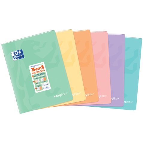 Libreta escolar oxford easybook tapa plastico din a4 48 hojas horizontal colores pastel surtidos