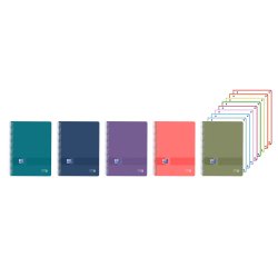 Cuaderno espiral oxford europeanbook 8 live&go tapa plastico din a4+ 160 hojas cuadro 5 mm colores surtidos