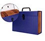 Maletin liderpapel con fuelle y asa carton forrado 19 departamentos 255x390x120 mm color azul