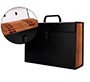 Maletin liderpapel con fuelle y asa carton forrado 19 departamentos 255x390x120 mm color negro