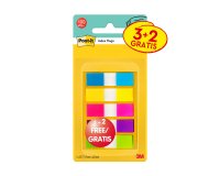 Banderitas separadoras post-it pequeña 11,9x43,2 mm dispensador 60 hojas+40 hojas gratis 5 colores surtidos