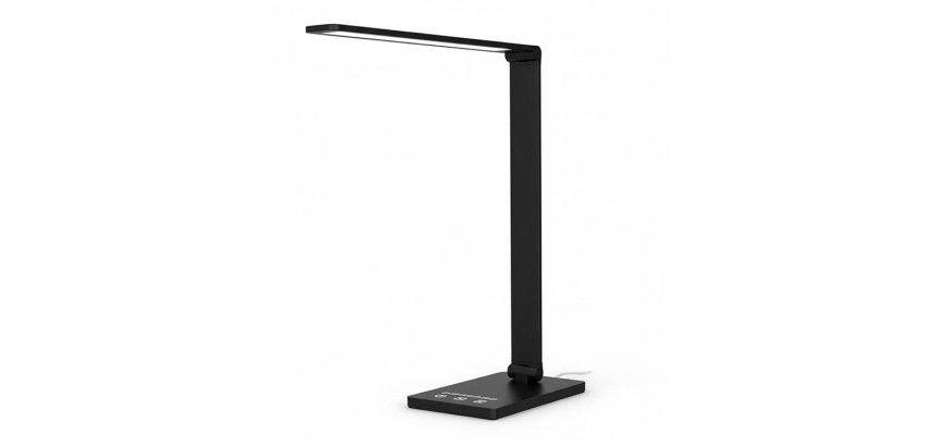 Lampara de escritorio q-connect vega led 10w 400 lm tactil 5 niveles de color brillo regulable color negro