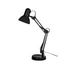Lampara de escritorio q-connect polaris metalica con interruptor brazo doble tres articulaciones color negro