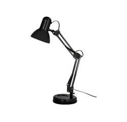Lampara de escritorio q-connect polaris metalica coninterruptor brazo doble 3 articulaciones color negro