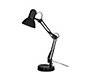 Lampara de escritorio q-connect polaris metalica con interruptor brazo doble tres articulaciones color negro
