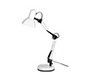 Lampara de escritorio q-connect polaris metalica con interruptor brazo doble tres articulaciones color blanco