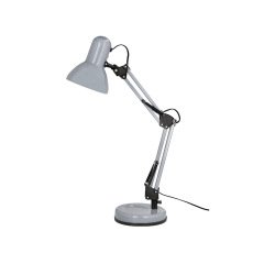 Lampara de escritorio q-connect polaris metalica coninterruptor brazo doble 3 articulaciones color plata