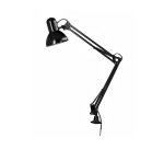 Lampara de escritorio q-connect antares metalica conpinza interruptor brazo doble 3 articulaciones color negro