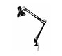 Lampara de escritorio q-connect antares metalica conpinza interruptor brazo doble 3 articulaciones color negro