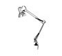 Lampara de escritorio q-connect antares metalica conpinza interruptor brazo doble 3 articulaciones color plata