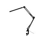 Lampara de escritorio q-connect rigel led 8w 320 lm aluminio con pinza brazo doble3 articulaciones color negro