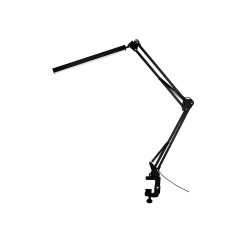 Lampara de escritorio q-connect rigel led 8w 320 lm aluminio con pinza brazo doble3 articulaciones color negro