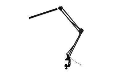 Lampara de escritorio q-connect rigel led 8w 320 lm aluminio con pinza brazo doble3 articulaciones color negro