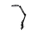 Lampara de escritorio q-connect hadar led 8w 380lm aluminio con pinza y lupa brazo doble color negro